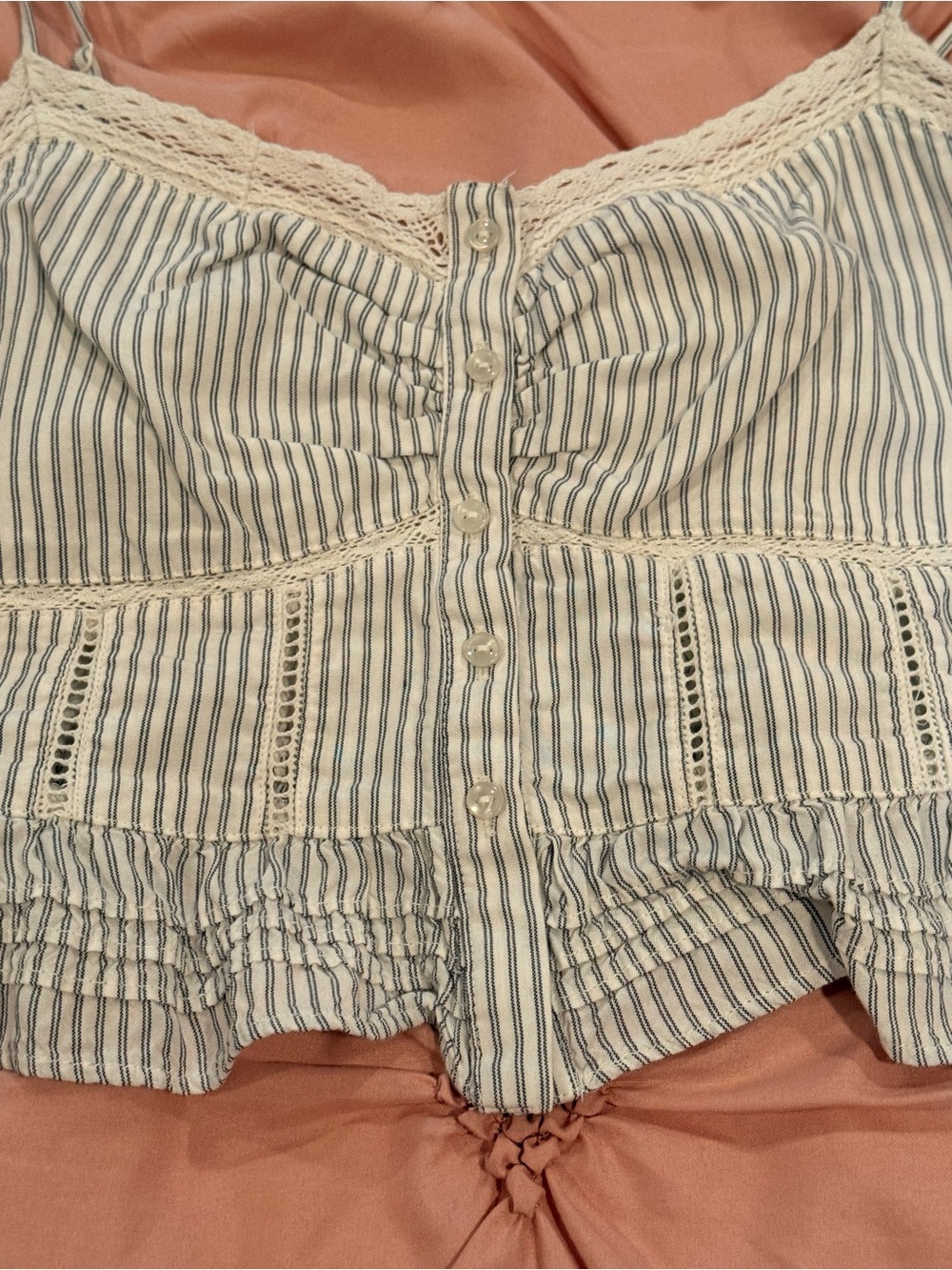 American Eagle Outfitters Cream and Navy Striped Maxi Skirt Set - Picture 2 of 7
